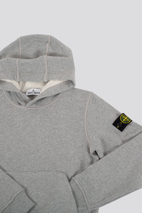 Stone Island Felpa Girocollo Cappuccio Grigio Bambino