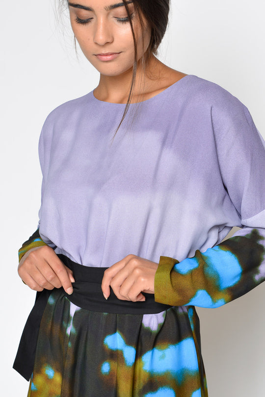 Ottod'ame Women's Long Elastic Waist Dress Purple