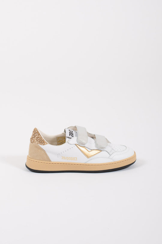 2b12 Strappo Retro Glitter White Sneakers for Girls