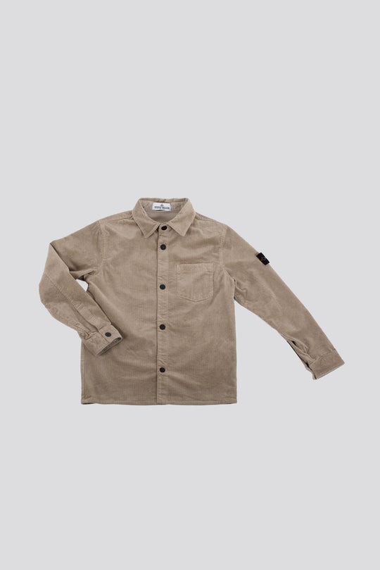 Stone Island Overshirt Ganci A Pressione Grigio Bambino