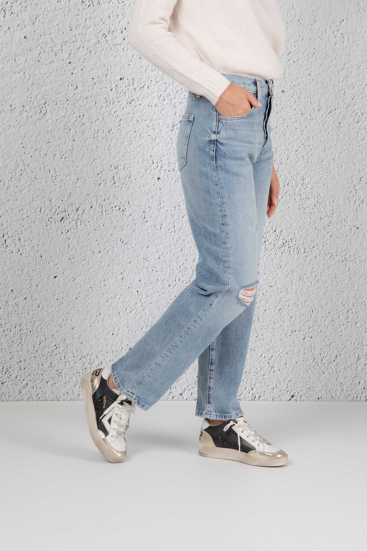 Liu Jo Jeans Cropped In Denim Stretch Blu Donna - 3