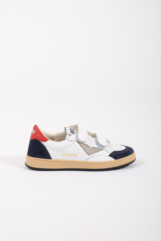 2b12 Sneakers Strappo Retro Rosso Bianco Bambino