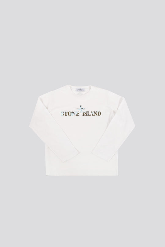 Stone Island T-shirt M/l Logo Scritto Bambino