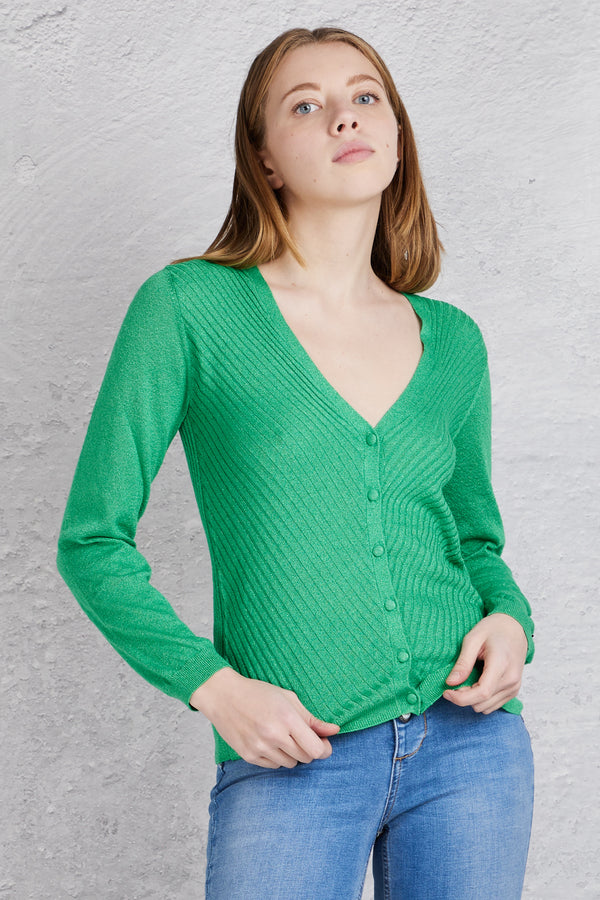 Liu Jo Ecs Maglia Aperta M/l Lux Verde Donna - 1