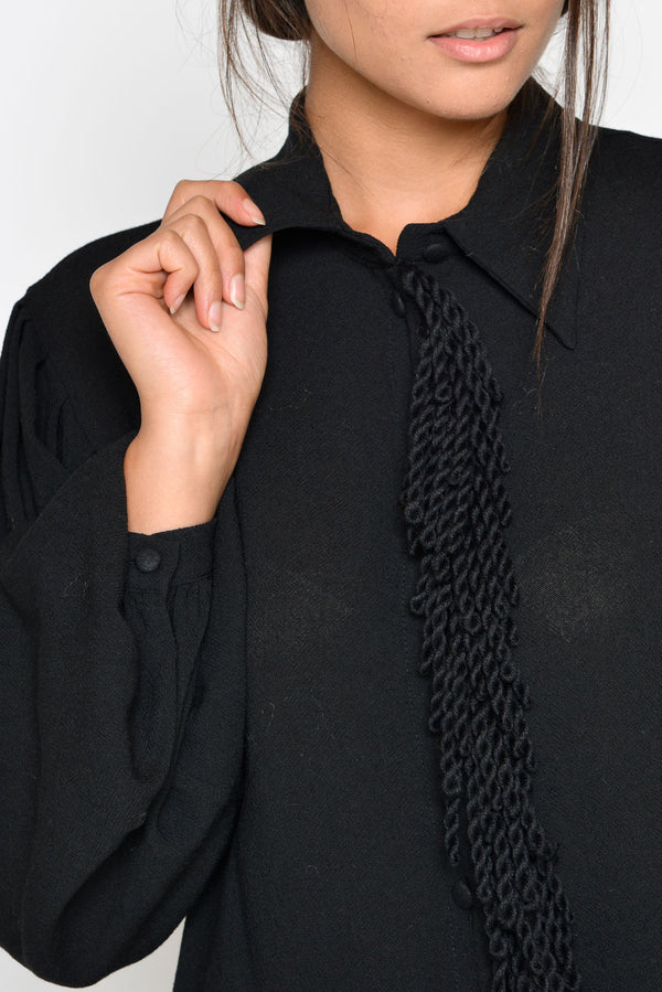 Ottod'ame Camicia C/frangia Davanti Nero Donna - 3