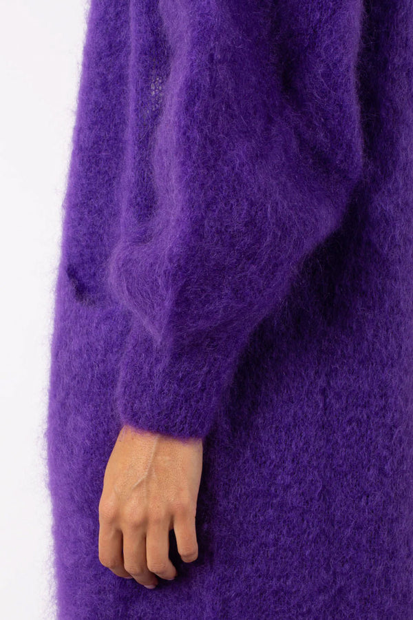 Ottod'ame Cappotto Maglia Peloso Viola Donna - 2