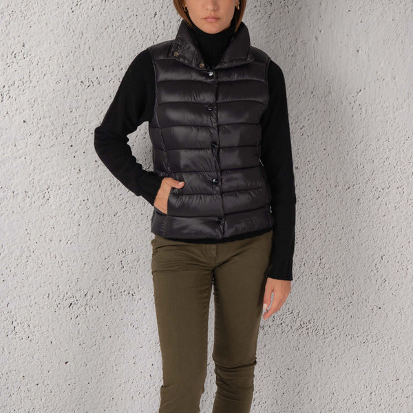 Markup Piumino Smanicato Corto Nero Donna - 7