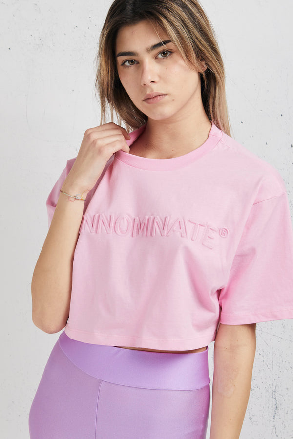 Hinnominate Crop Top In Jersey Rosa Donna - 3