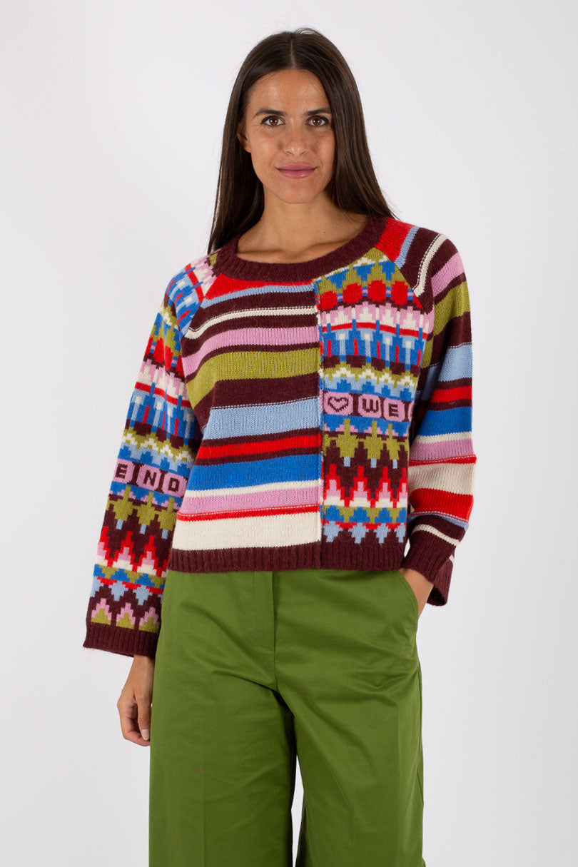 Weekend Maglia Patch Multicolor Donna - 1