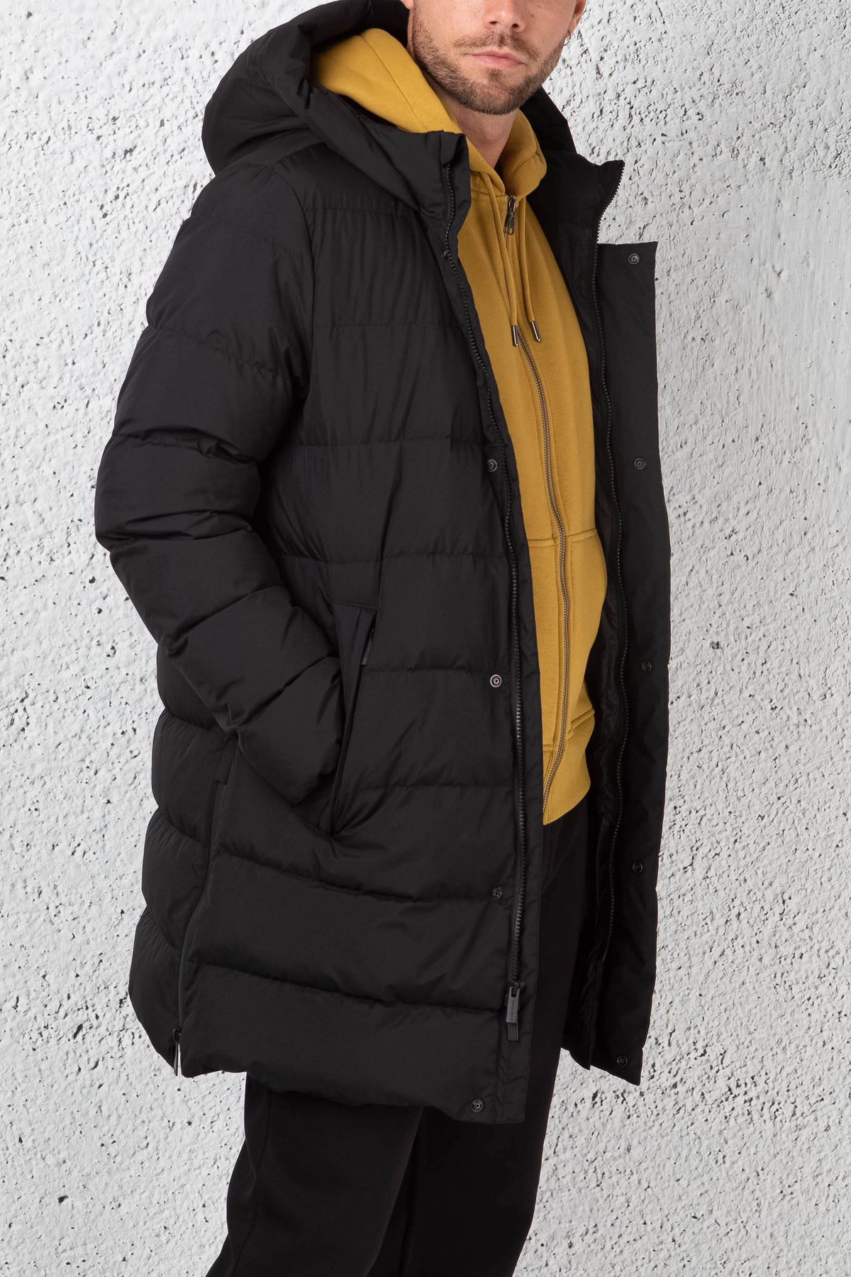 Woolrich High Tech Quilted Long Nero Uomo - 6