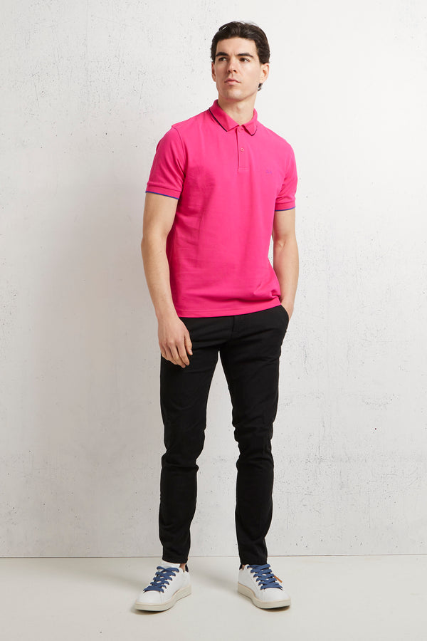Sun 68 Polo Small Stripe On Collar El Viola Uomo - 2