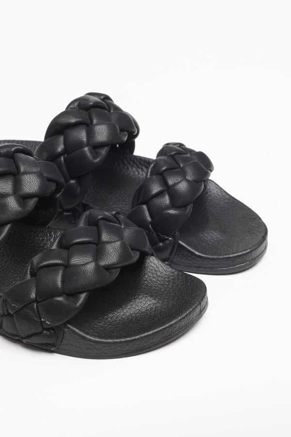 Colors Of California Sandalo Due Fasce Intrecciate Nero Donna - 3