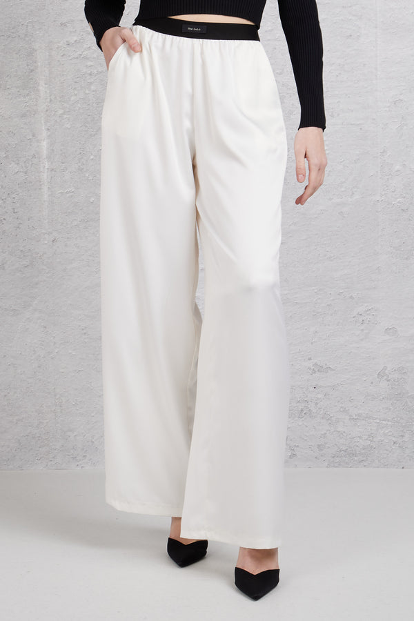 The Lulu' Pantalone Lungo Raso Bianco Donna - 5