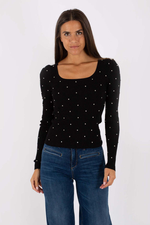 Liu Jo Ecs T-shirt M/l Castoni Nero Donna - 1