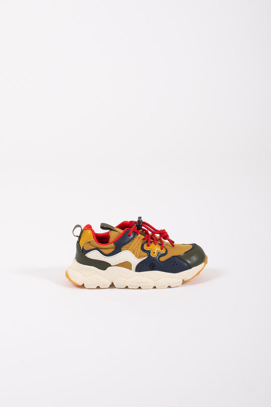 Flower Mountain Sneakers Eco Calf/nylon Verde Bambino