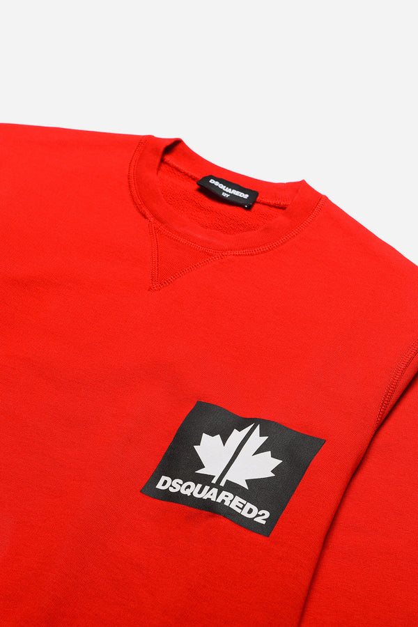 Dsquared2 Felpa Girocollo Rosso Bambino - 1