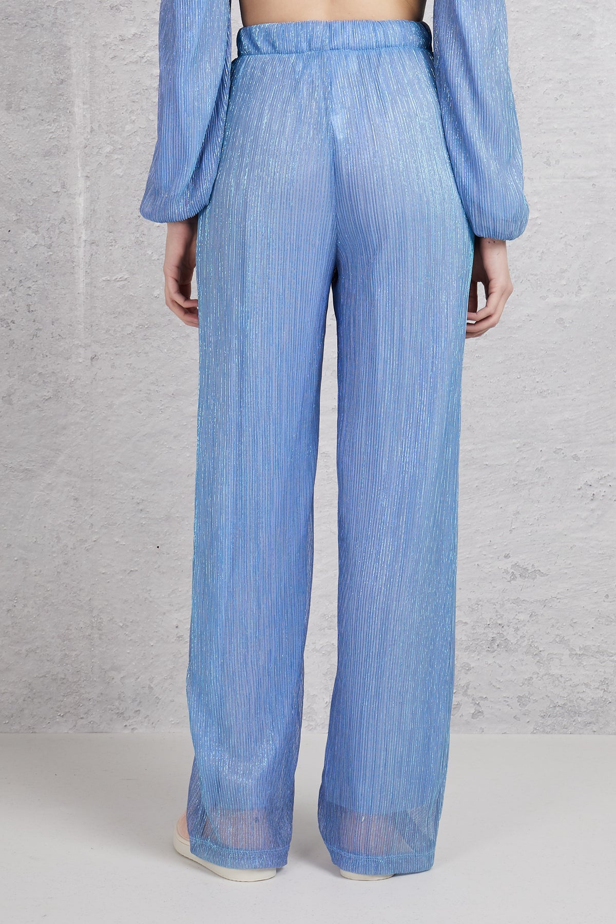 The Lulu' Pantalone Elasticato Azzurro Donna - 6