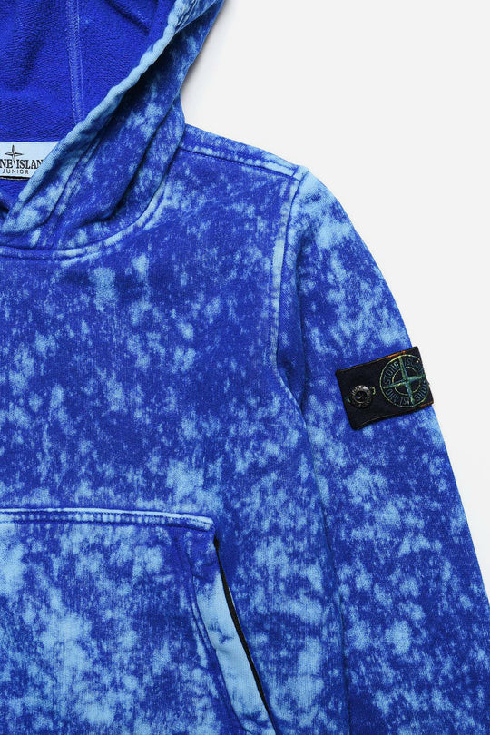 Stone Island Felpa G/c Con Cappuccio Blu Bambino