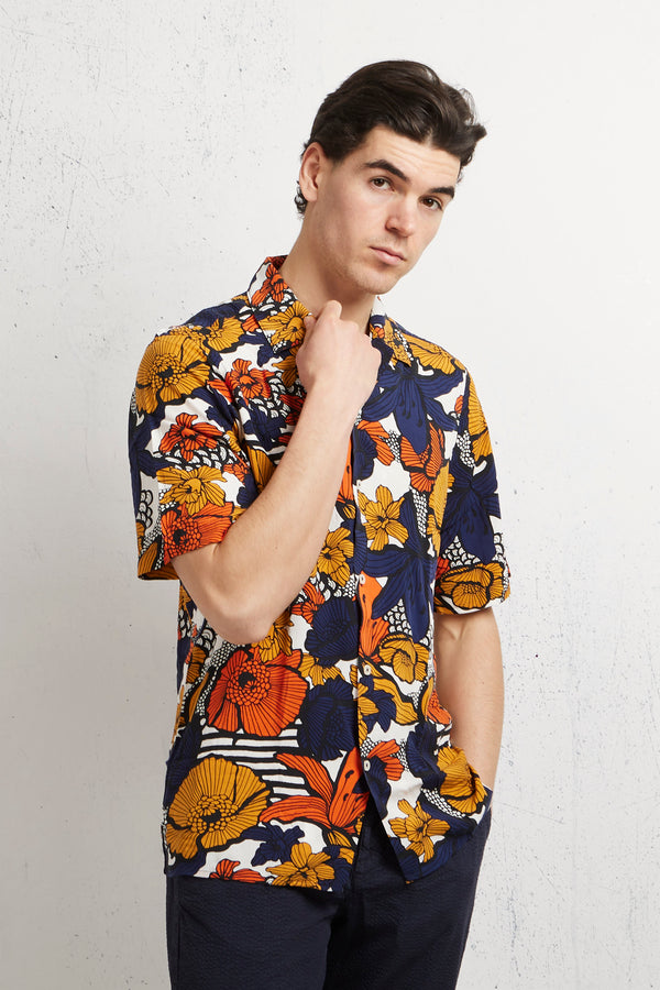 Philotinto Camicia In Viscosa Arancione Uomo - 3