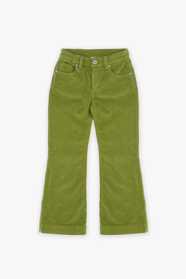 Dixie Pantalone A Zampa In Velluto Verde Bambina - 1