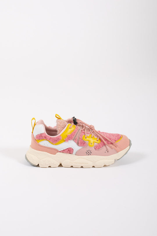 Flower Mountain Sneakers Eco Calf/teddy Rosa Bambina
