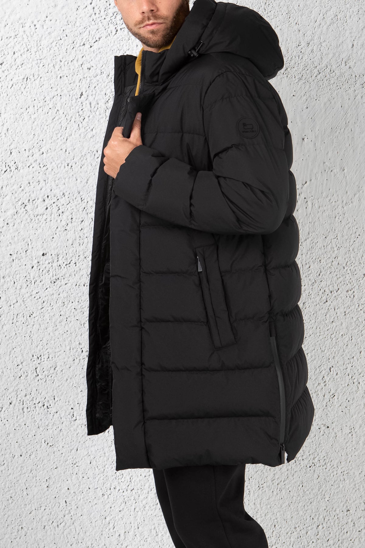 Woolrich High Tech Quilted Long Nero Uomo - 4
