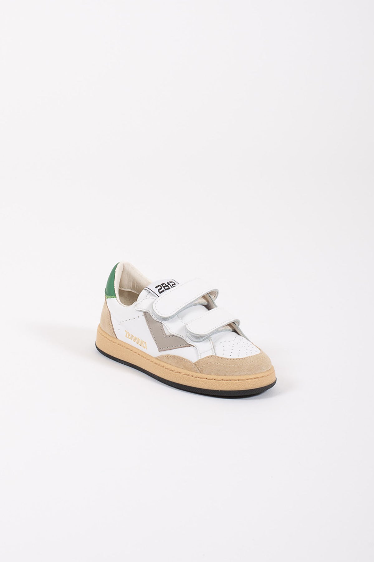 2b12 Sneakers Strappo Retro Verde Bianco Bambino - 2