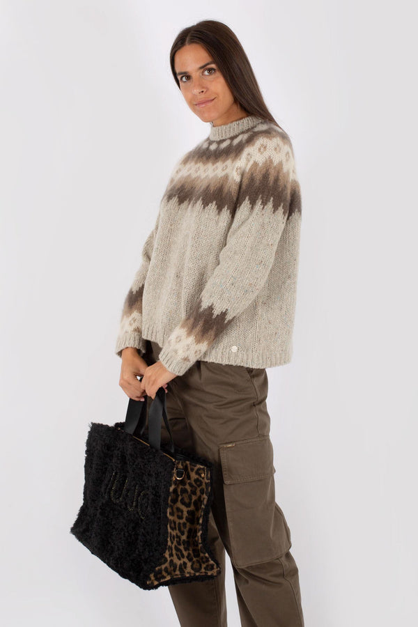 Liu Jo Shopping Bag In Teddy Pattern Donna - 1