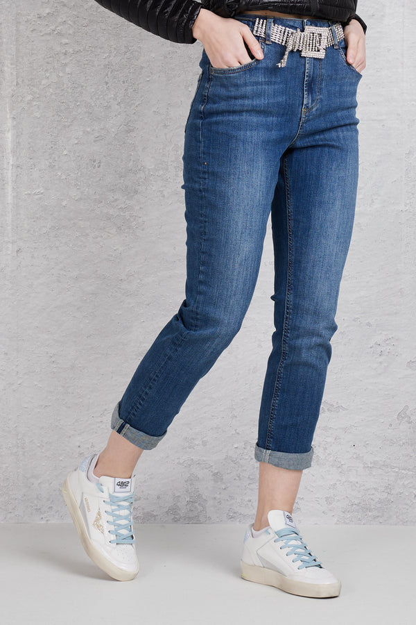 Liu Jo Pantalone Straight Fit Blu Donna - 4