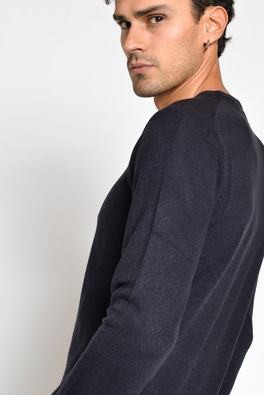 Markup Pull V Stockinette Shirt Blue Men