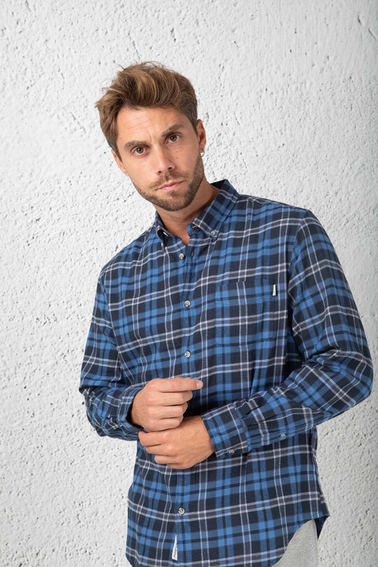 Woolrich Light Flannel Shirt Blue Men