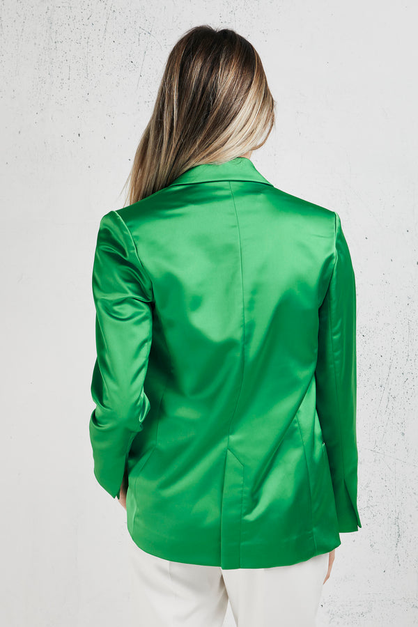 Jayci' Blazer In Raso Verde Donna - 5