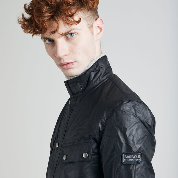 Barbour International Duke Jacket Quilted Interior Black Men