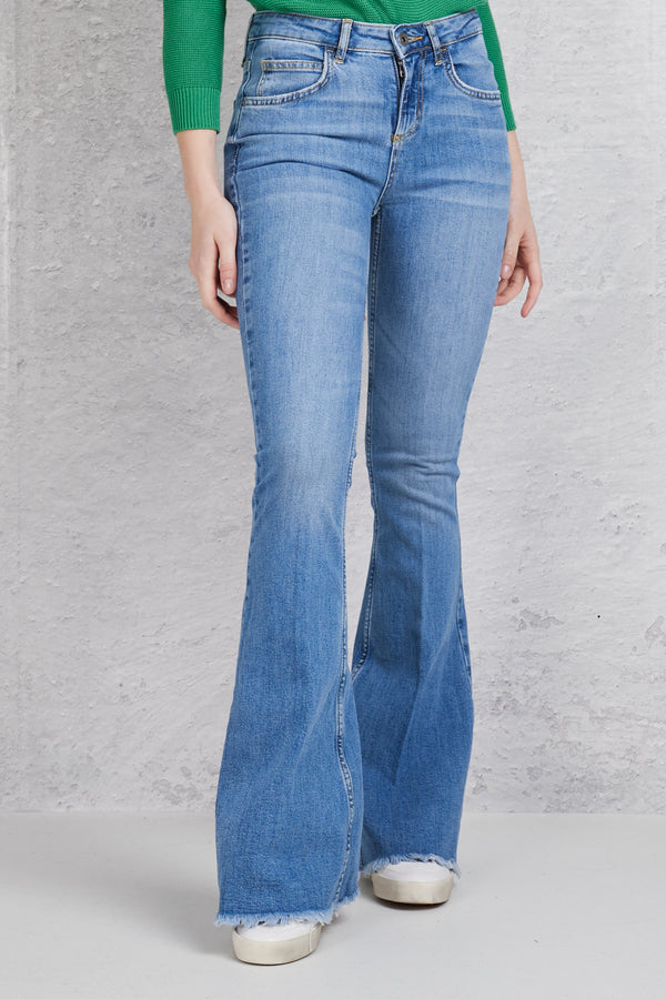 Liu Jo Jeans Bottom Up Cropped Blu Donna - 1
