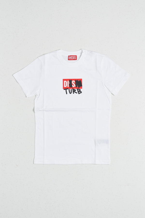Diesel Kid T-shirt Manica Corta Logo Bianco Bambino - 1