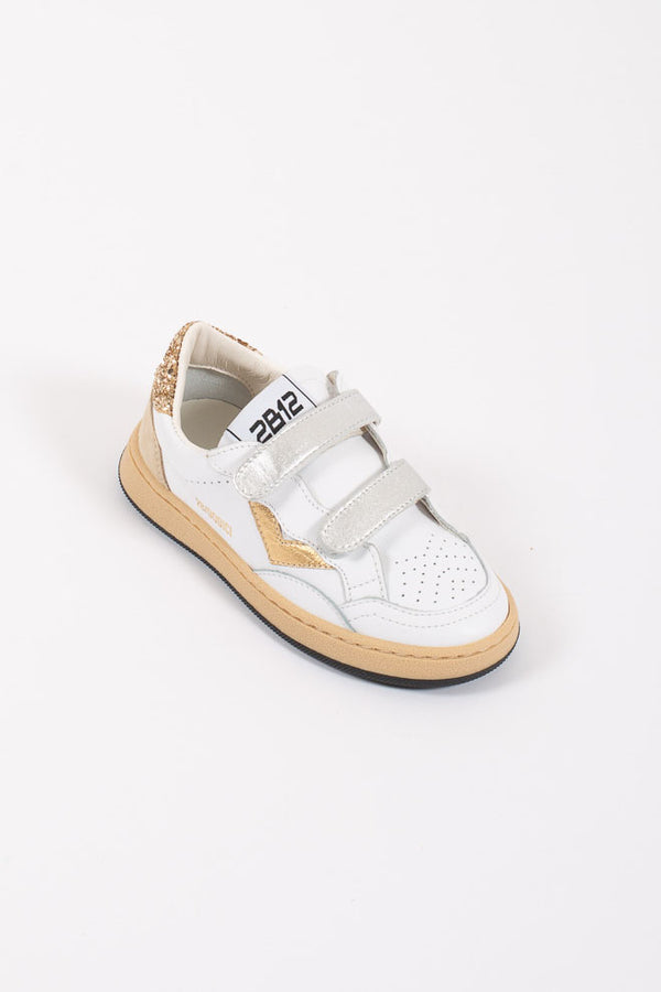 2b12 Sneakers Strappo Retro Glitter Bianco Bambina - 3