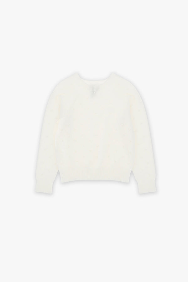 Dixie Pull Punto Nocciolino Bianco Bambina - 1