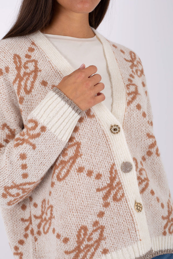 Liu Jo Cardigan Brand Lovers Bianco Donna - 2