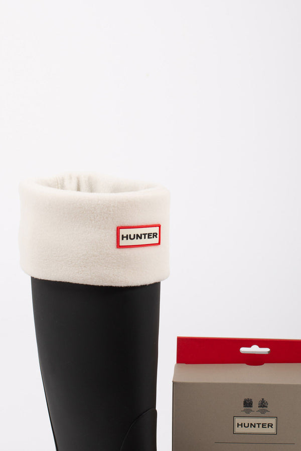 Hunter Recycled Fleece Tall Boot Sock Bianco Donna - 3