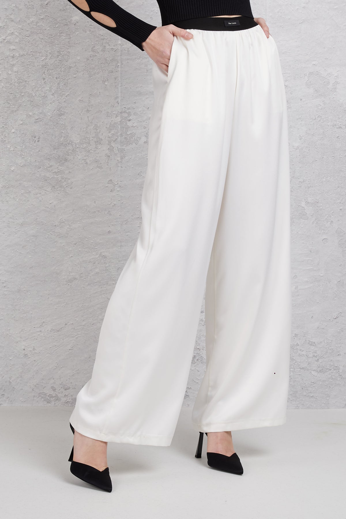 The Lulu' Pantalone Lungo Raso Bianco Donna - 2