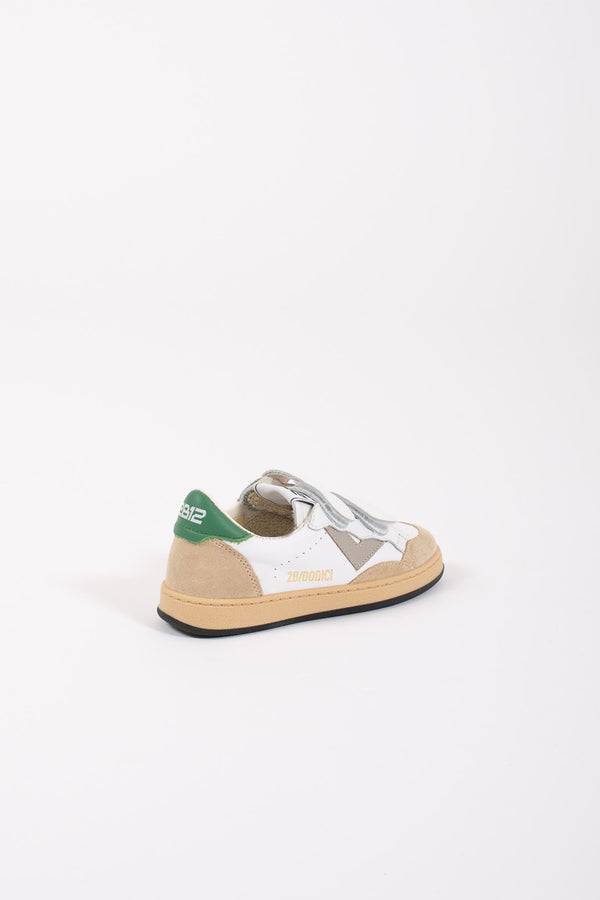 2b12 Sneakers Strappo Retro Verde Bianco Bambino - 4